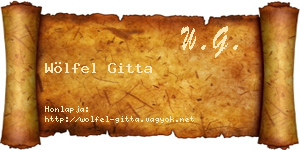 Wölfel Gitta névjegykártya